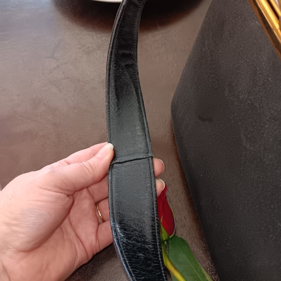 Bass Brushed Charcoal Suede Satchel Purse Authentic 1950s - Picture 8 of 12